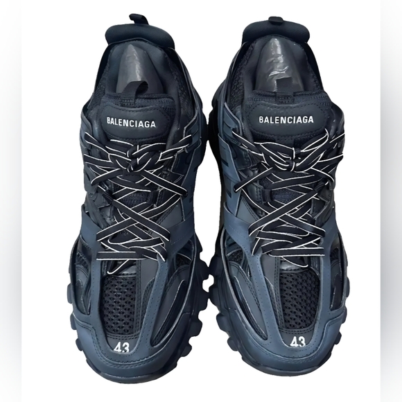 Balenciaga Men's Low-Top Black Track Sneakers Size EU 43 US 10 (EUC) - Picture 2 of 9